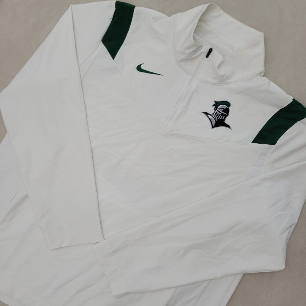 Mens Nike XL White Michigan State Spartans Sideline Lockdown Half Zip Jacket - Picture 5 of 13